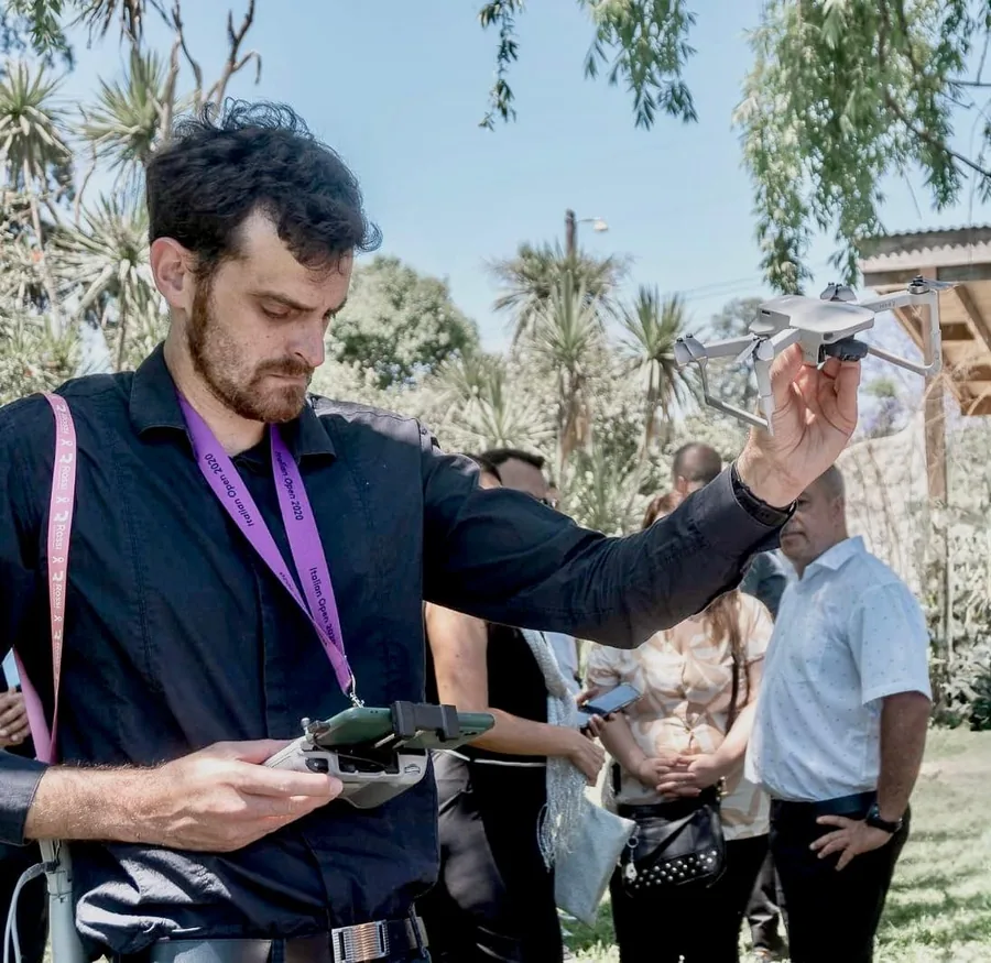 Filmación con dron en un evento